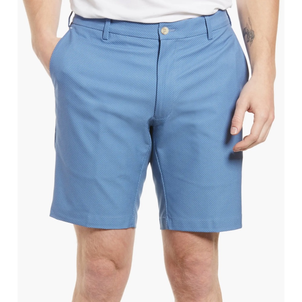 Peter Millar Men's Crown Crafted Stealth Pin Dot Performance Shorts- size 38